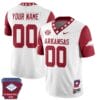 Custom Arkansas Razorback Jersey Name and Number Football The Natural State Patch Red Sleeves