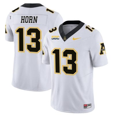 Christan Horn Jersey #13 Appalachian State Mountaineers Vapor Limited College Football White