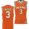 Christian Watson Jersey #3 Miami Hurricanes NIL College Basketball Lightweight Orange