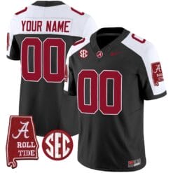 Custom Alabama Jersey Name and Number Vapor Limited Football Alabama Map Black Alternate