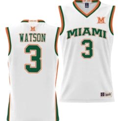Christian Watson Jersey #3 Miami Hurricanes NIL College Basketball Lightweight White