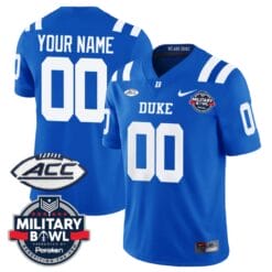 Custom Duke Blue Devils Jersey Name and Number Football Limited Royal Military Bowl