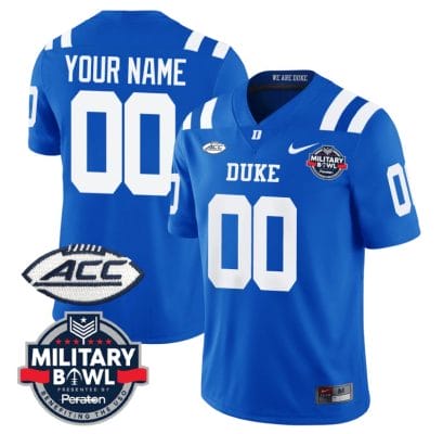 Custom Duke Blue Devils Jersey Name and Number Football Limited Royal Military Bowl