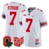 CJ Stroud Jersey #7 Ohio State Buckeyes College Football Stitched Logo Patch White