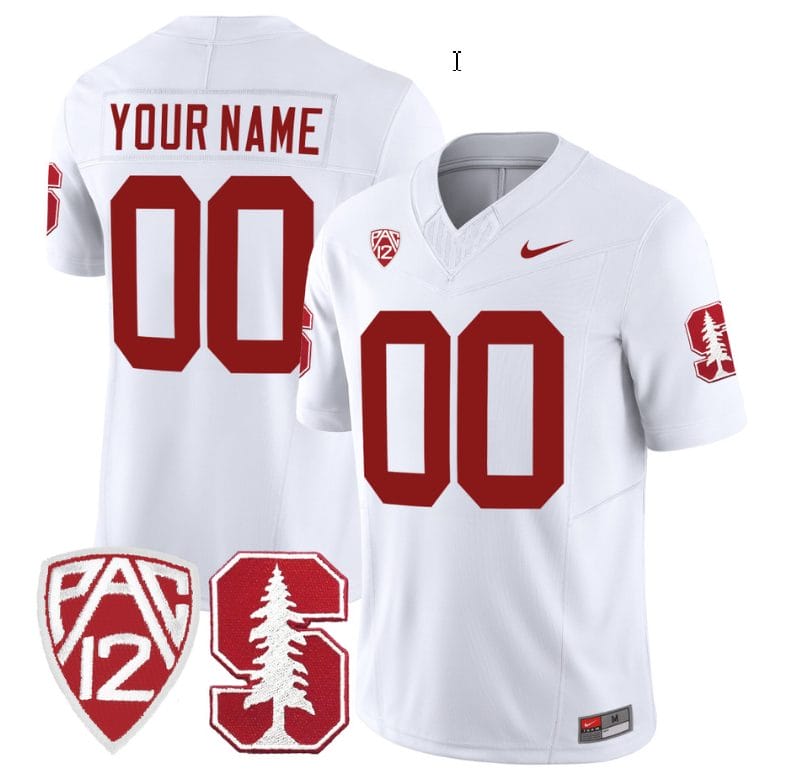 Custom Stanford Cardinal Jersey Name and Number Vapor Limited College Football White