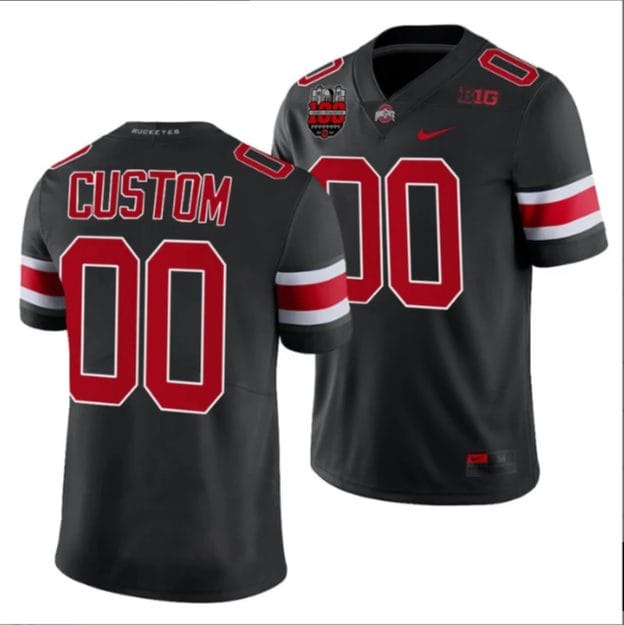Custom Ohio State Jersey Name and Number Ohio Stadium Patch College Football Black
