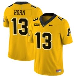 Christan Horn Jersey #13 Appalachian State Mountaineers Vapor Limited College Football Yellow