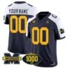 Custom Michigan Wolverines Jersey Name and Number 1000 Wins Patch Vapor College Football Navy Alternate