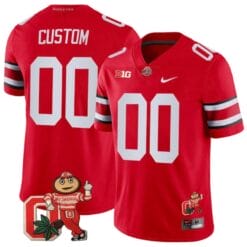Custom Ohio State Jersey Name and Number Mascot Patch College Football Scarlet