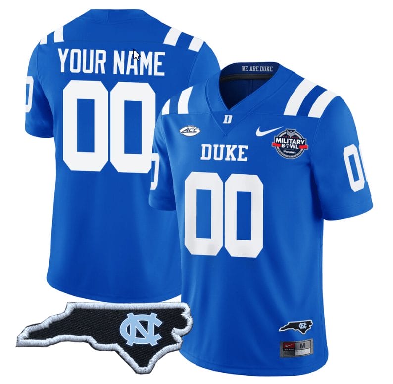 Custom Duke Blue Devils Jersey Name and Number Football Limited Royal NC State
