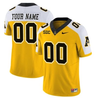 Custom Appalachian State Jersey Name and Number Vapor Limited College Football Yellow Alternate