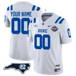 Custom Duke Blue Devils Jersey Name and Number Football Limited White NC State