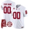 Custom Alabama Jersey Name and Number Vapor Limited Football Alabama Map White