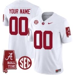 Custom Alabama Jersey Name and Number Vapor Limited Football Alabama Map White