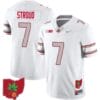 CJ Stroud Jersey #7 Ohio State Buckeyes Football Stitched Ohio Map Patch White