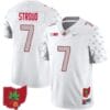 CJ Stroud Jersey #7 Ohio State Buckeyes Football Stitched Ohio Map Patch White Special