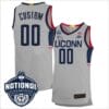Custom UConn Huskies Jersey Name and Number 2023 National Champions College Basketball Gray