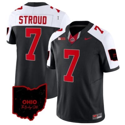 CJ Stroud Jersey #7 Ohio State Buckeyes College Football Stitched Vapor Limited Ohio Patch Black Alternate