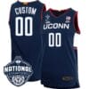 Custom UConn Huskies Jersey Name and Number 2023 National Champions College Basketball Navy