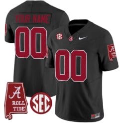Custom Alabama Jersey Name and Number Vapor Limited Football Alabama Map Black