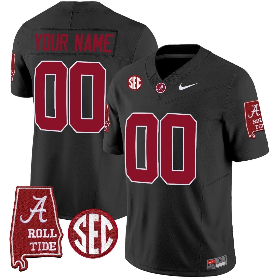 Custom Alabama Jersey Name and Number Vapor Limited Football Alabama Map Black