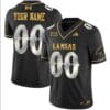 Custom Kansas Jayhawks Jersey Blackhawk Name and Number Vapor Limited Football Stitched Black Limited