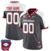 Custom Arkansas Razorback Jersey Name and Number Football The Natural State Patch Gray Alternate White