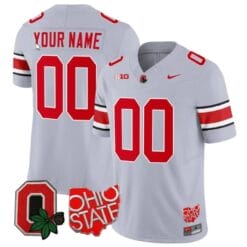 Custom Ohio State Jersey Name and Number College Football Stitched Logo Patch Gray