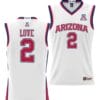 Caleb Love Jersey #2 Arizona Wildcats NIL College Basketball Lightweight White