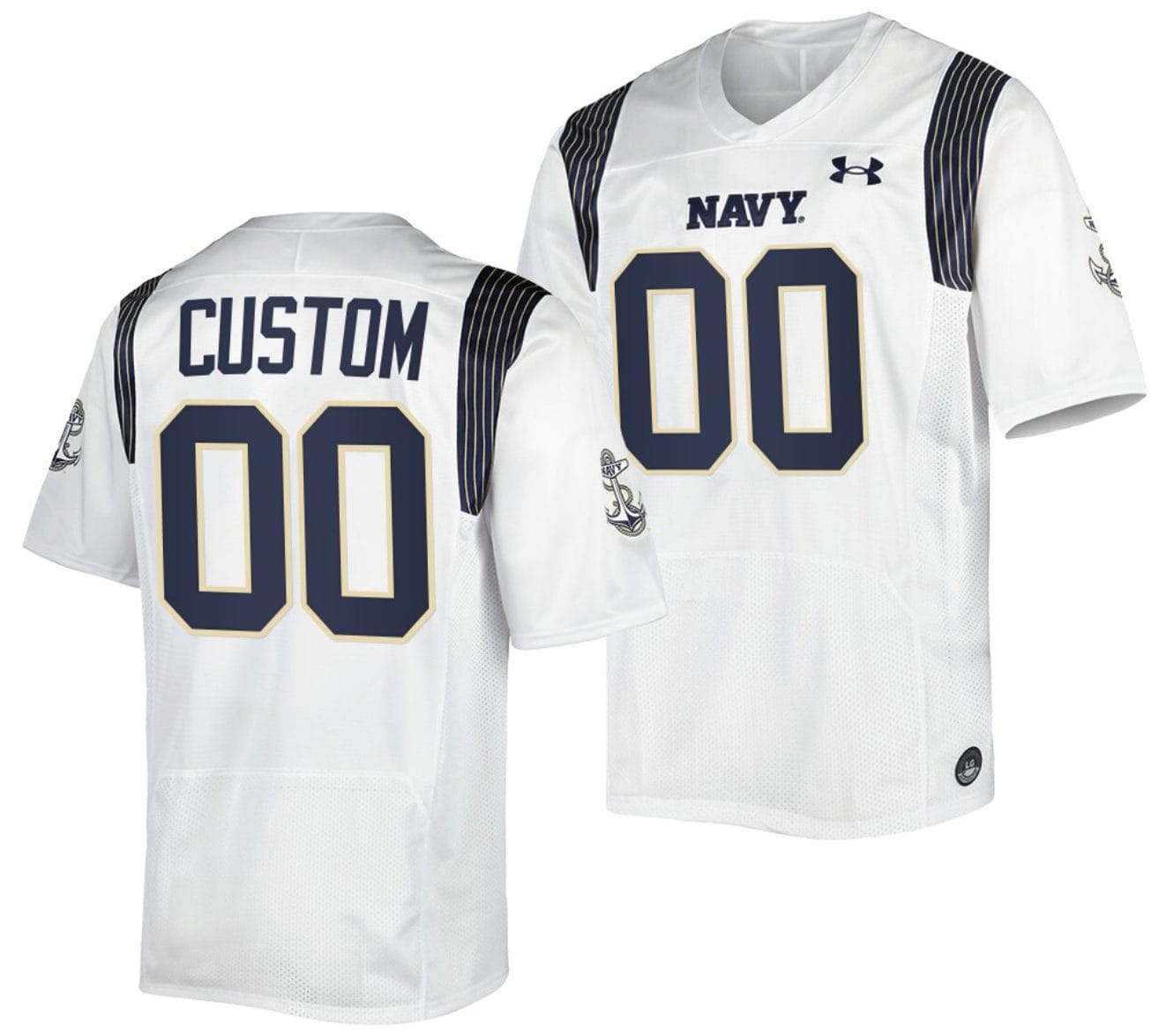 Custom Navy Midshipmen Jersey Name and Number Premier Replica College Football White