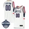 Custom UConn Huskies Jersey Name and Number 2023 National Champions College Basketball White