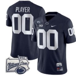 Custom Penn State Nittany Lions Jersey Name and Number PSU Patch College Football All Stitched Navy