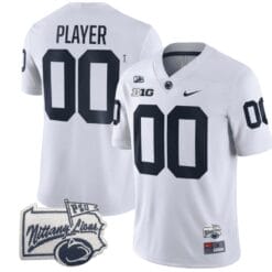 Custom Penn State Nittany Lions Jersey Name and Number PSU Patch College Football All Stitched White