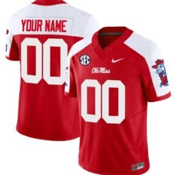 Custom Ole Miss Rebels Jersey Name and Number Football Vapor Limited All Stitched Red Alternate