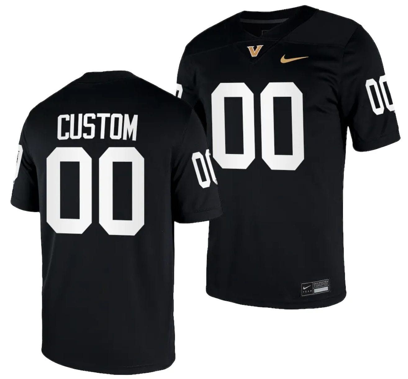 Custom Vanderbilt Commodores Jersey Name and Number College Football Black
