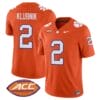 Cade Klubnik Jersey #2 Clemson Tigers Vapor Limited Acc Patch College Football Stitched Orange