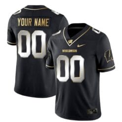 Custom Wisconsin Badgers Jersey Name and Number NCAA College Football Black Limited