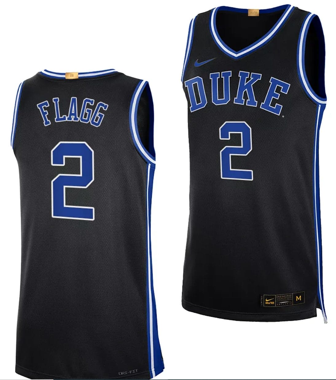 Cooper Flagg Jersey #2 Duke Blue Devils College Basketball Black