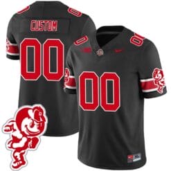 Custom Ohio State Jersey Name and Number Football Stitched Brutus Buckeye Patch Style 1 Black