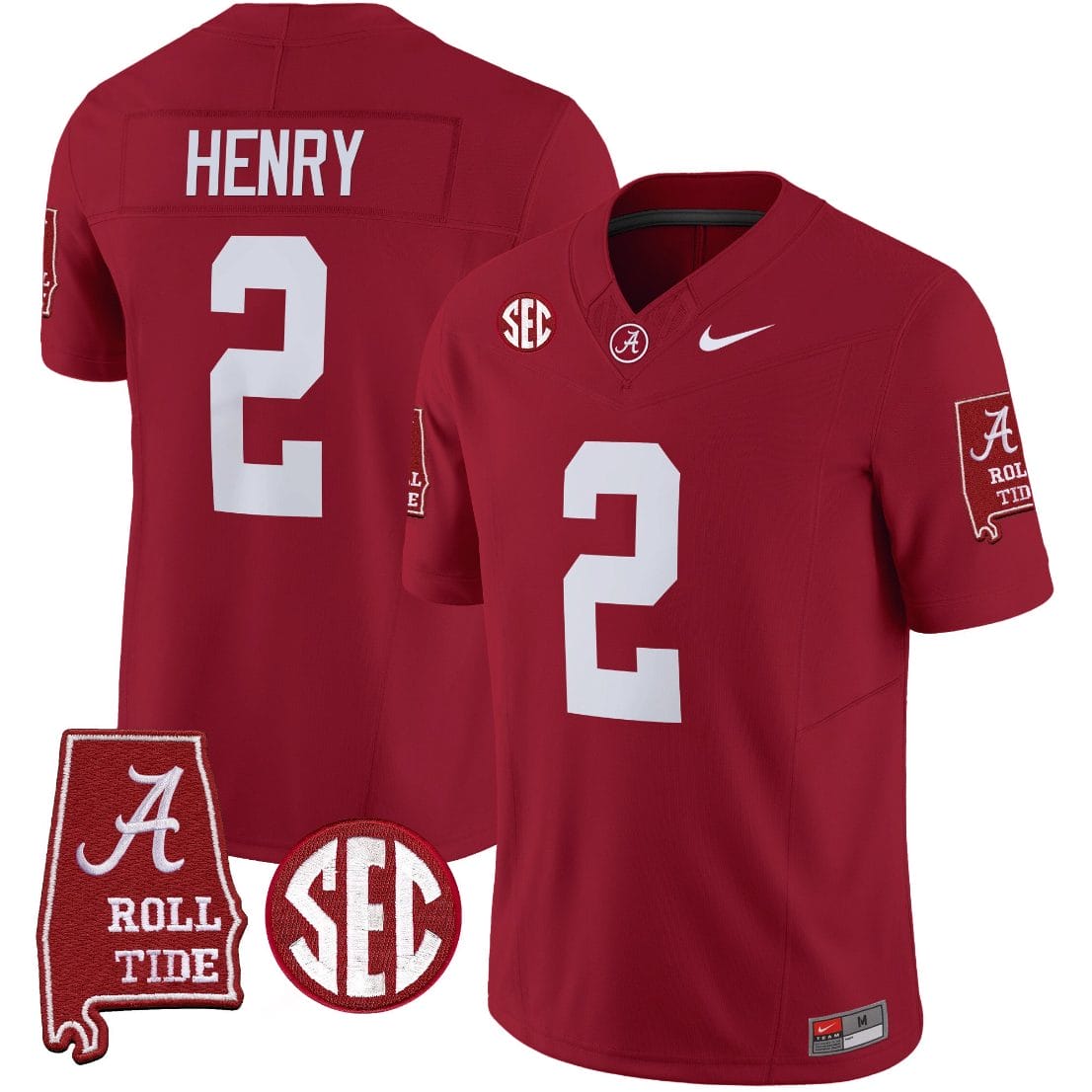 Derrick Henry Jersey #2 Alabama Crimson Tide Vapor Limited Football Alabama Map Crimson