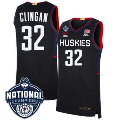 Donovan Clingan Jersey #31 UConn Huskies 2023 National Champions College Basketball Black