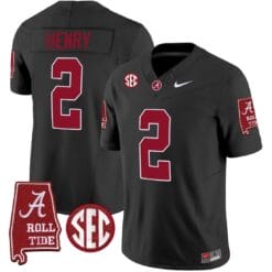 Derrick Henry Jersey #2 Alabama Crimson Tide Vapor Limited Football Alabama Map Black