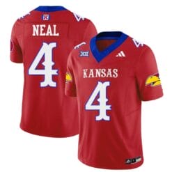 Devin Neal Jersey #4 Kansas Jayhawks Blackhawk Vapor Limited Football Red
