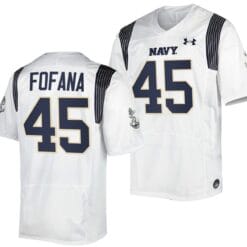 Daba Fofana Jersey #45 Navy Midshipmen Premier Replica College Football White
