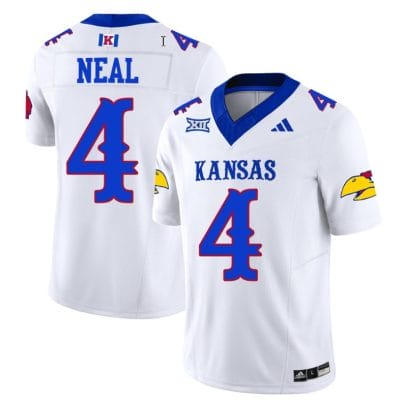 Devin Neal Jersey #4 Kansas Jayhawks Blackhawk Vapor Limited Football White