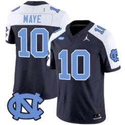 Drake Maye Jersey #10 North Carolina Tar Heels Vapor Limited College Football Navy Alternate