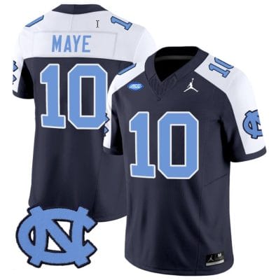 Drake Maye Jersey #10 North Carolina Tar Heels Vapor Limited College Football Navy Alternate