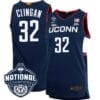 Donovan Clingan Jersey #31 UConn Huskies 2023 National Champions College Basketball Navy