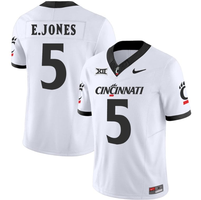 Emory Jones Jersey #5 Cincinnati Bearcats Vapor Limited College Football All Stitched White