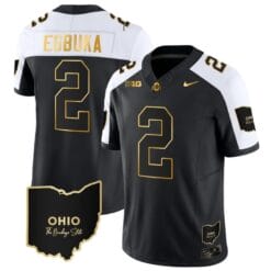 Emeka Egbuka Jersey #2 Ohio State Buckeyes College Football Stitched Vapor Limited Gold Ohio Patch Alternate